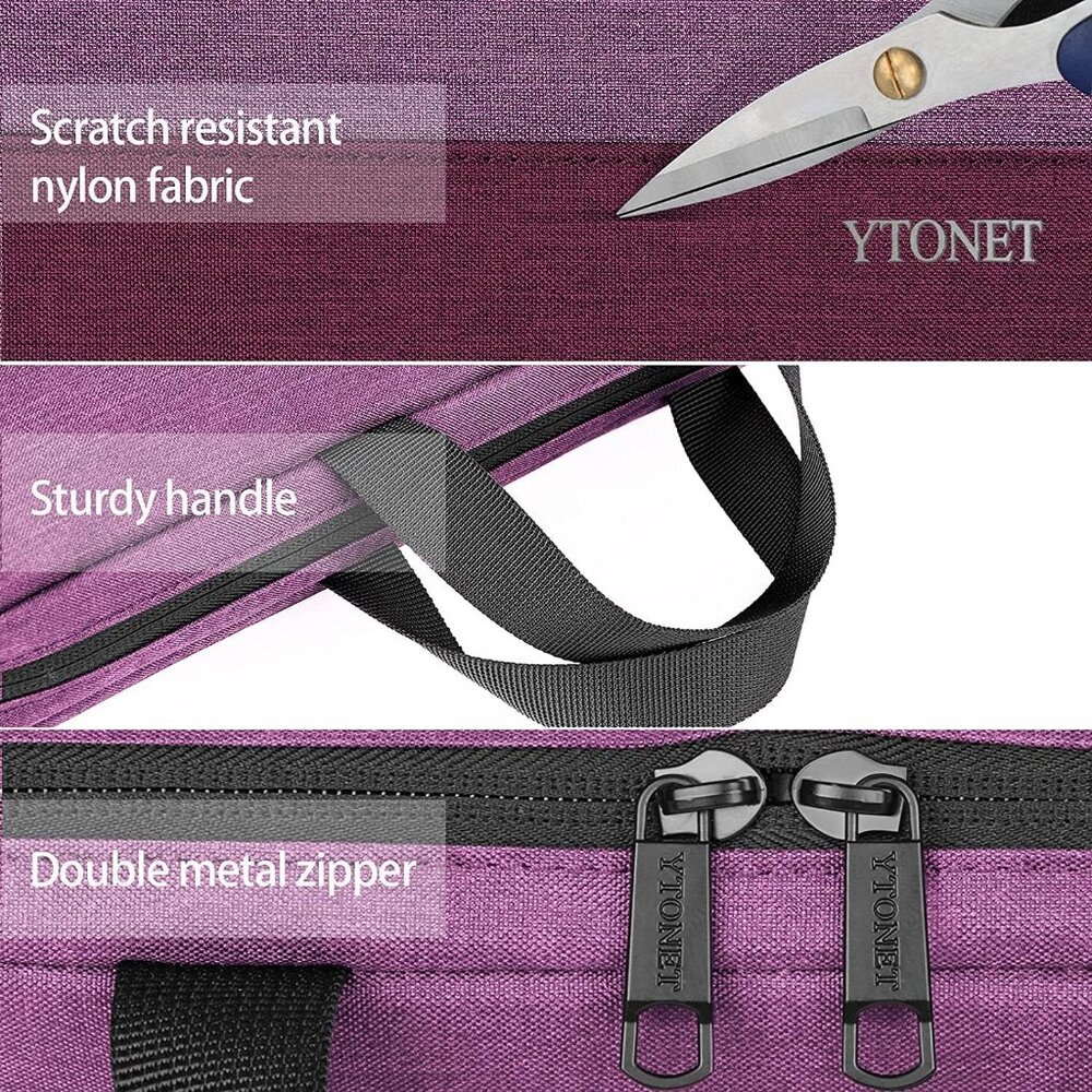 Womens Pink Laptop Bag Computer Bag, 14 in Sleeve Purple Slim Water Resist Case - Picture 7 of 7